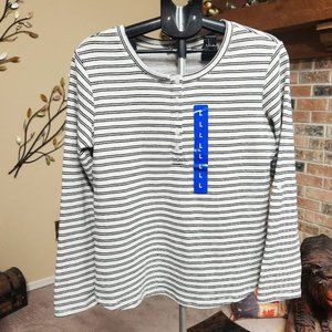 NWT Vintage America striped Henley Shirt sz Large